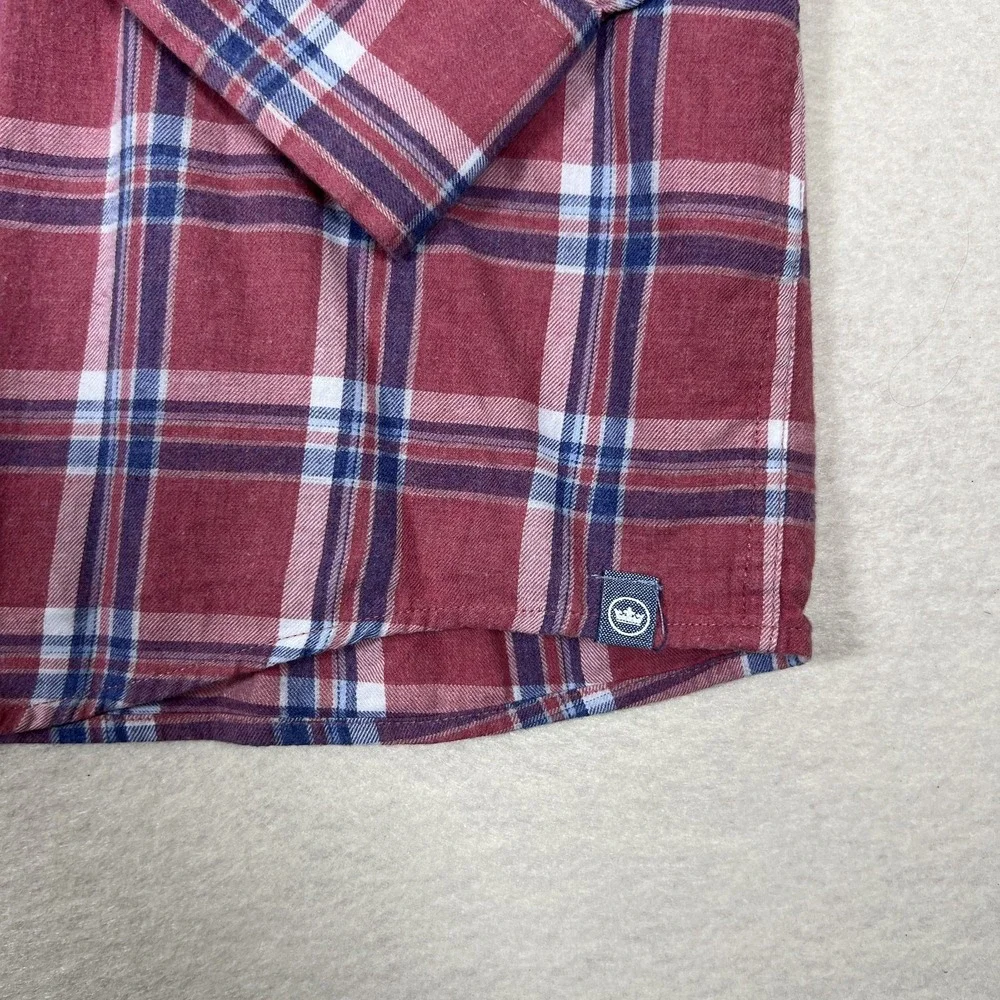 Peter Millar‎ Shirt Mens XL Red Blue Plaid Button Down Cotton Casual Long Sleeve